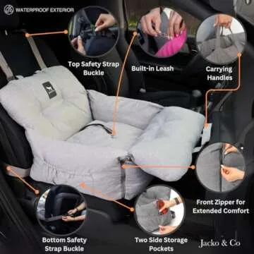 Premium Dog Car Seat for Small Pets - Machine Washable and Safe