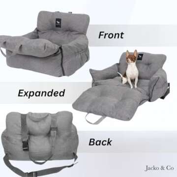Premium Dog Car Seat for Small Pets - Machine Washable and Safe