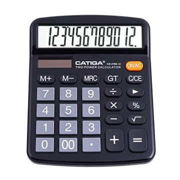 CATIGA 12 Digits Calculator with Large LCD Display and Sensitive Buttons