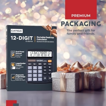 CATIGA Desktop Calculator with Large Display and Dual Power