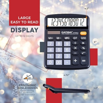 CATIGA Desktop Calculator with Large Display and Dual Power