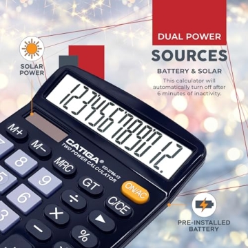CATIGA Desktop Calculator with Large Display and Dual Power