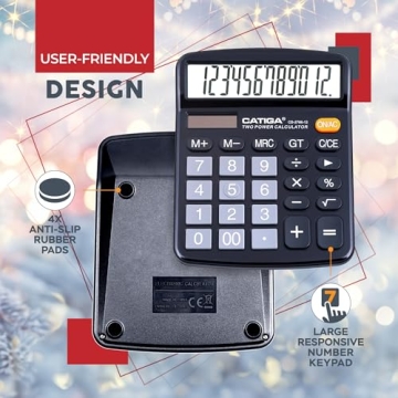 CATIGA Desktop Calculator with Large Display and Dual Power