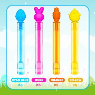 20 Pack Easter Mini Bubbles Wands for Kids