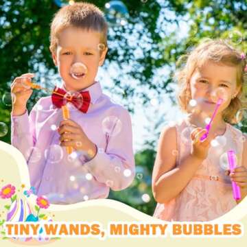 20 Pack Easter Mini Bubbles Wands for Kids