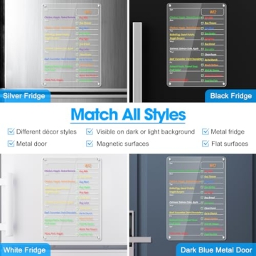 Acrylic Meal Planner Magnetic Board for Kitchen Organization