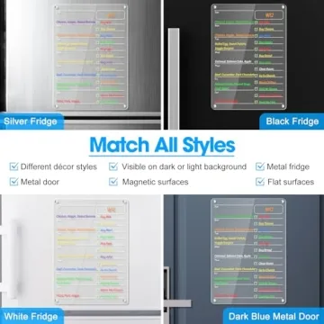 Acrylic Meal Planner Magnetic Board for Kitchen Organization