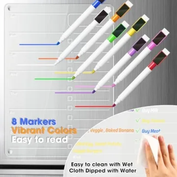Acrylic Meal Planner Magnetic Board for Kitchen Organization