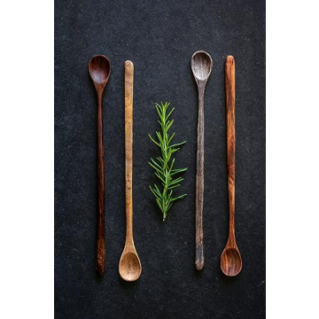 Karma Long Handle Wooden Tasting Spoons Set for Cooking