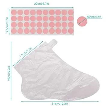 Segbeauty Paraffin Bath Liners for Foot, 200 Counts Plastic Foot Covers, Booties for Feet Thermal Foot Liners, Foot Protectors with 200 Stickers for Snug Closure, Wax thera-py Foot Bags