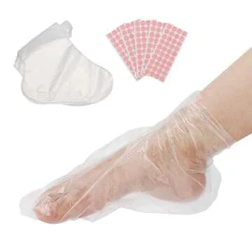 Segbeauty Paraffin Bath Liners for Foot, 200 Counts Plastic Foot Covers, Booties for Feet Thermal Foot Liners, Foot Protectors with 200 Stickers for Snug Closure, Wax thera-py Foot Bags