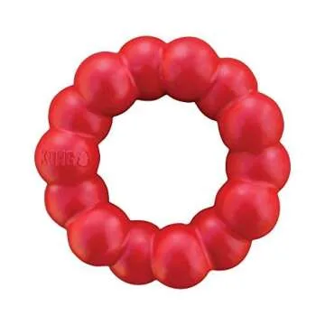 KONG Ring - Natural Rubber Ring Toy for Healthy Chewing Habits - Chew Toy Supports Dog Dental Health - Dog Toy Supports Instincts During Playtime - for Medium/Large Dogs