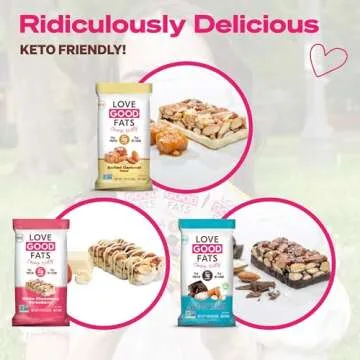 LOVE GOOD FATS Keto Certified, Non-GMO, Gluten Free, No Added Soy, Sustainable Palm Oil, Kosher Variety Pack of 19.08 Ounce Snack Food Bars