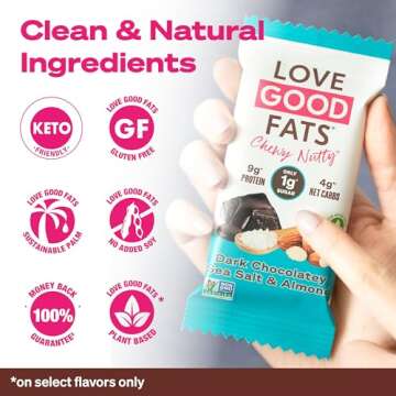 LOVE GOOD FATS Keto Certified, Non-GMO, Gluten Free, No Added Soy, Sustainable Palm Oil, Kosher Variety Pack of 19.08 Ounce Snack Food Bars