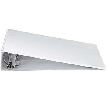 Amazon Basics 3 Ring Binders, 1.5 Inch, 4 Pack, D-Ring Organizer for School, Home Office, White