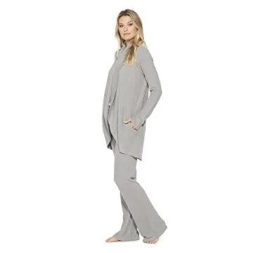 Barefoot Dreams Women's CozyChic Lite Circle Cardi, Pewter, Medium