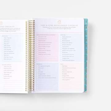 Home Planner 2025 (Stripe) | Work from Home Planner w/Stickers | Daily Checklist | Monthly Budget Worksheet | Monthly Calendar Layout | Vacation Checklist | Coil Binding | Poly Laminated Cover