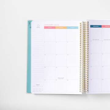 Home Planner 2025 (Stripe) | Work from Home Planner w/Stickers | Daily Checklist | Monthly Budget Worksheet | Monthly Calendar Layout | Vacation Checklist | Coil Binding | Poly Laminated Cover