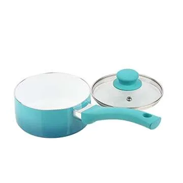 Stunning Teal Ombre 12 Piece Ceramic Cookware Set