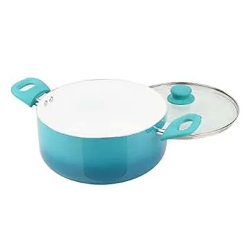 Stunning Teal Ombre 12 Piece Ceramic Cookware Set