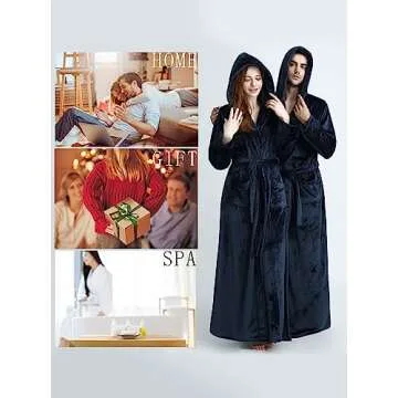 Artfasion Hooded Bathrobe for Tall Women Luxurious Comfort