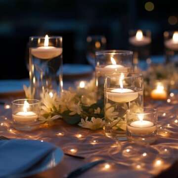 48pcs TRIRITE Floating Candles for Centerprieces, 2 Inch 8 Hours White Dripless Floating Wax Burning Candles for Cylindrical Vases, Centerpieces Weddings Party Home Decor (2in,48pcs)