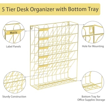 Superbpag Desk Organizer with 5 Tiers for Stylish Organization