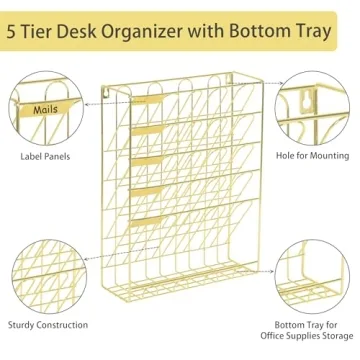 Superbpag Desk Organizer with 5 Tiers for Stylish Organization