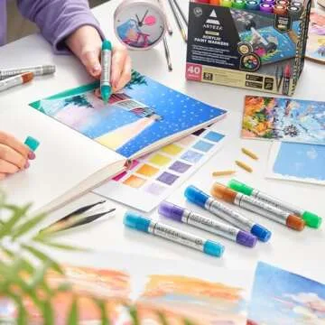 Vibrant Arteza Acrylic Paint Markers Set of 40 Colors