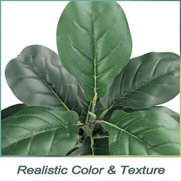 LEASEN 40" Artificial Fiddle Leaf Fig Tree, Fake Artificial Tree Plants, Faux Plants Indoor in Pot f...