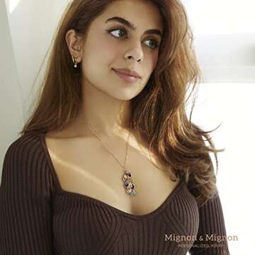 Mother's Day Gift for Grandma Necklace, Initial Necklaces for Women Personalized Jewelry for Women Birthstone Necklace, Grandkids Name Gifts for Mom Necklace Family, Unique – BSON-L-D