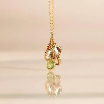 Mother's Day Gift for Grandma Necklace, Initial Necklaces for Women Personalized Jewelry for Women Birthstone Necklace, Grandkids Name Gifts for Mom Necklace Family, Unique – BSON-L-D