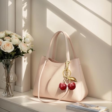 Luxury Cherry Bag Charm Keychain Elegant Women Gift