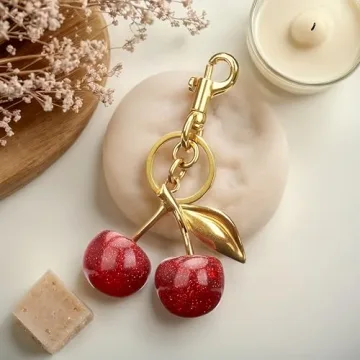 Luxury Cherry Bag Charm Keychain Elegant Women Gift