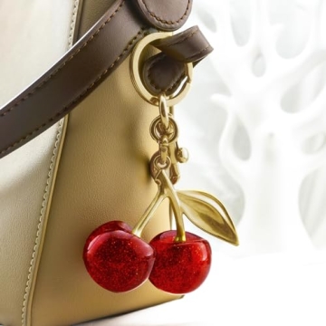 Luxury Cherry Bag Charm Keychain Elegant Women Gift