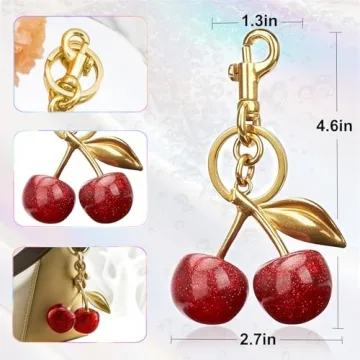 Luxury Cherry Bag Charm Keychain Elegant Women Gift