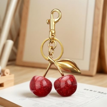 Luxury Cherry Bag Charm Keychain Elegant Women Gift