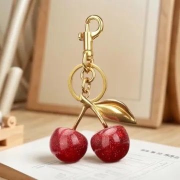 Luxury Cherry Bag Charm Keychain Elegant Women Gift