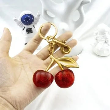 Luxury Cherry Bag Charm Keychain Elegant Women Gift