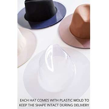 MG Cooper Wide Brim Fedora Hats for Women - Removable Ribbon Band Fedora Hats