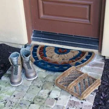 Rubber-Cal "Herringbone" Coir Boot Scraper Brush, 2.5 by 12 by 13-Inch (10-100-009), Tan