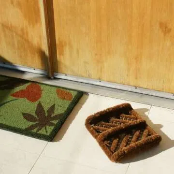 Rubber-Cal "Herringbone" Coir Boot Scraper Brush, 2.5 by 12 by 13-Inch (10-100-009), Tan