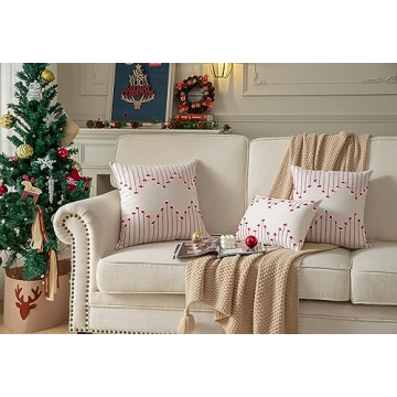 Caflife Boho Christmas Throw Pillow Covers Set of 2