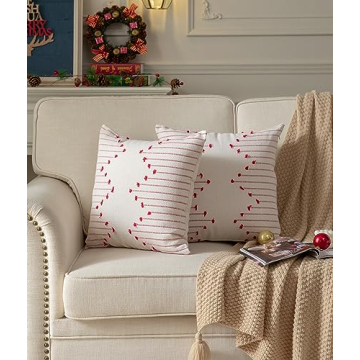Caflife Boho Christmas Throw Pillow Covers Set of 2