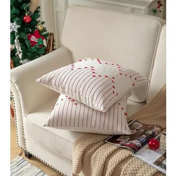 Caflife Boho Christmas Throw Pillow Covers Set of 2