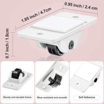 24 Pieces Self Adhesive Mini Fixed Wheels Caster - Perfect for Boxes, DIY Projects & Organizing