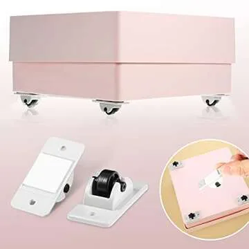 24 Pcs Self Adhesive Mini Fixed Wheels for Storage
