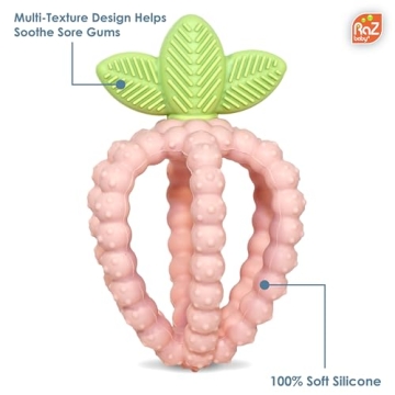 RaZbaby Silicone BerryBumps Teether for Soothing Baby Gums