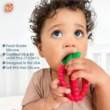 RaZbaby Silicone BerryBumps Teether for Soothing Baby Gums