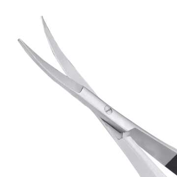 MAKER AND MARKET Spring Action Curved Blade 4.5 Inch EZ Snip Squeeze Scissors with Pouch Sleeve for ...